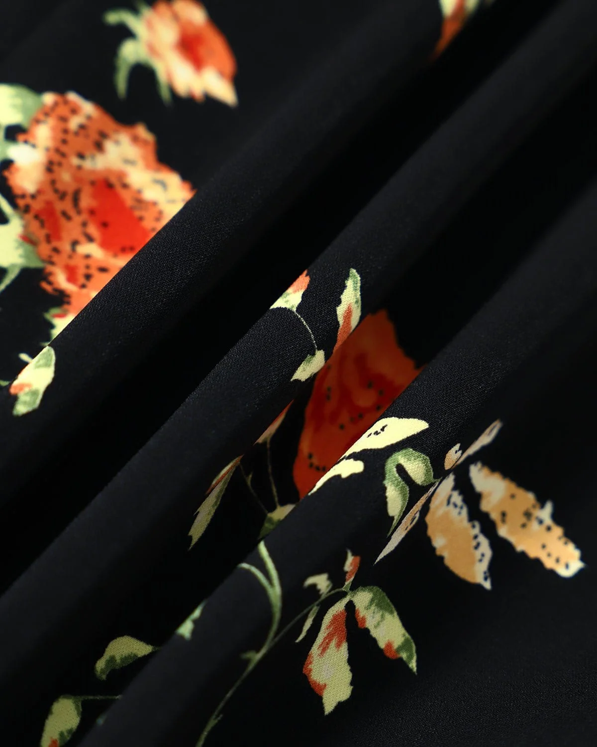 The Black V Neck Floral Short Sleeve Maxi Dress - Image 10