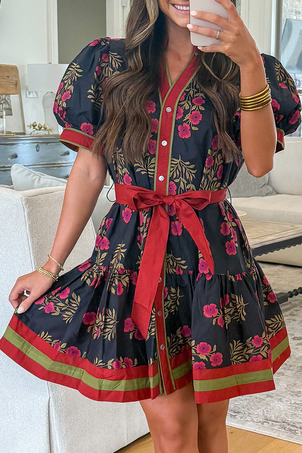 Odette Floral Mini Dress